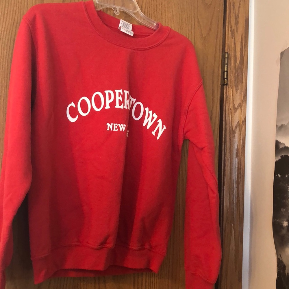 Red Cooperstown New York crew neck